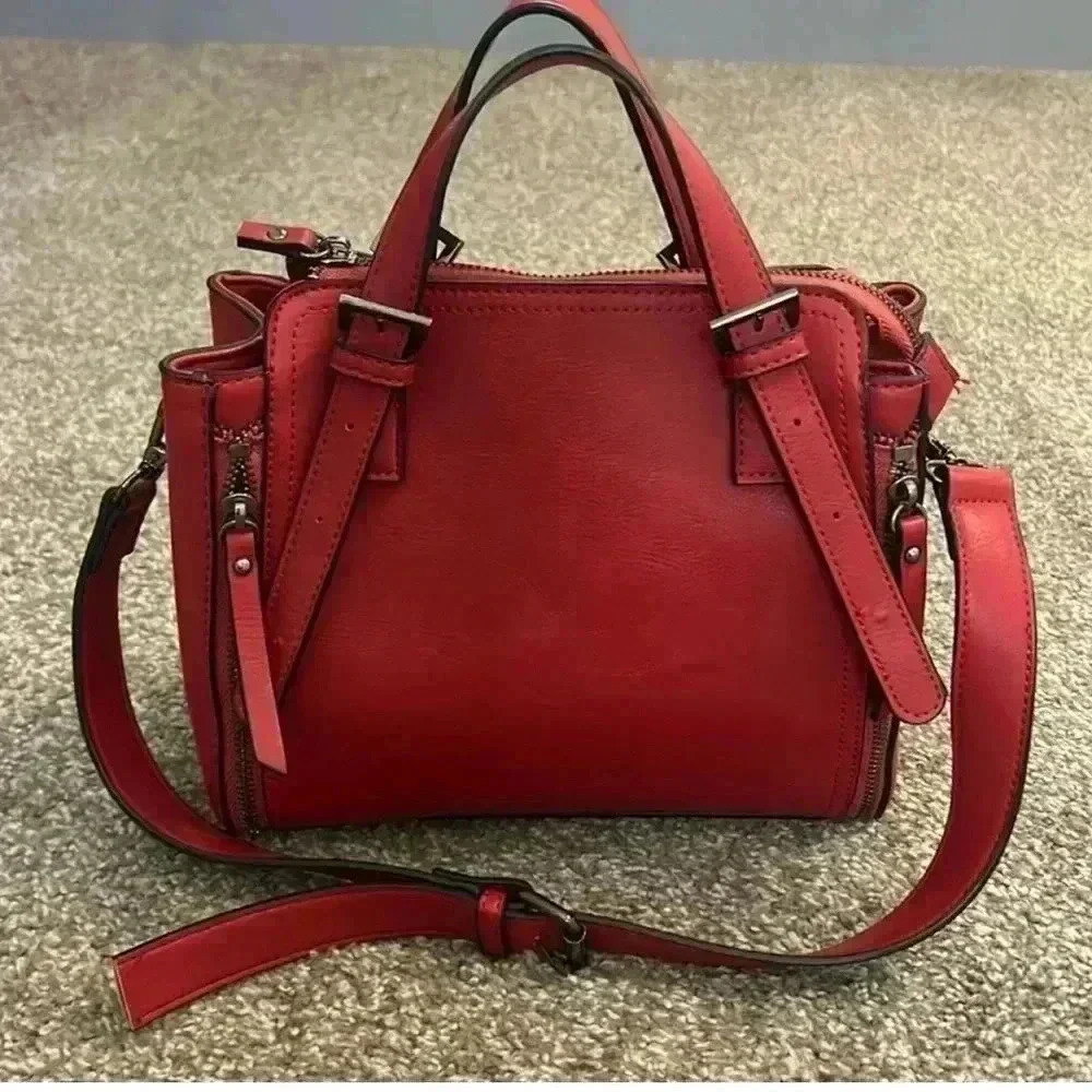 Red top handle, shoulder bag. Read description.